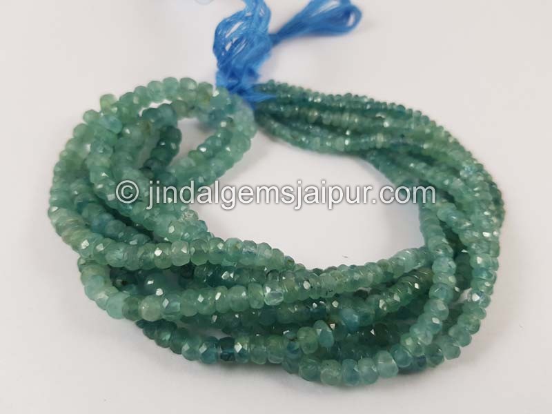 Light Paraiba Grandidierite Faceted Roundelle Beads